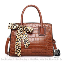 Sac main léopard compact - modèle Marron - Sac Roche ™