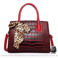 Sac main léopard compact - modèle Rouge - Sac Roche ™