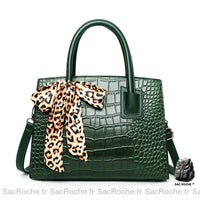 Sac main léopard compact - modèle Vert - Sac Roche ™