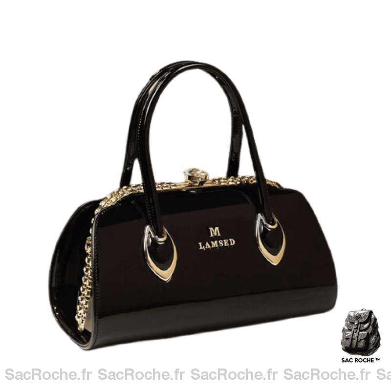 Sac Main Mariage Femme Noir / 34 X 15 17 Cm À