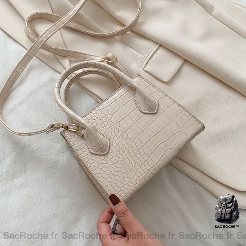 Sac Main Mini Cuir Blanc Sac À Main Femme