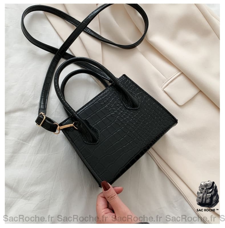 Sac Main Mini Cuir Noir Sac À Main Femme