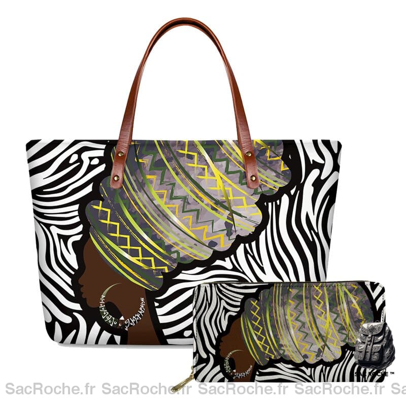 Sac Main Motif Femme Africaine 2 À