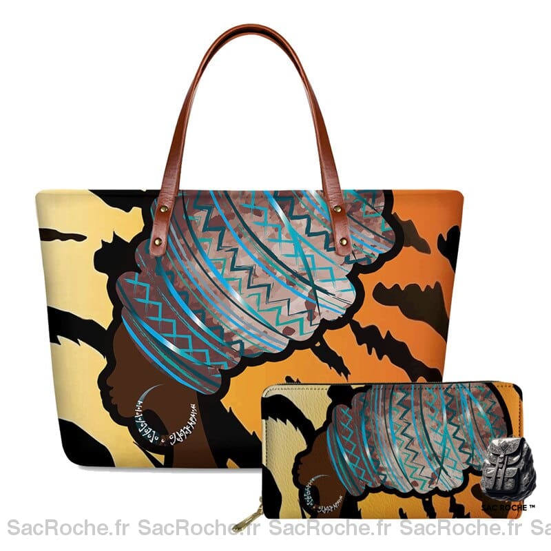 Sac Main Motif Femme Africaine 3 À