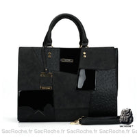 Sac Main Moyen Femme Cuir - modèle Noir - Sac Roche ™