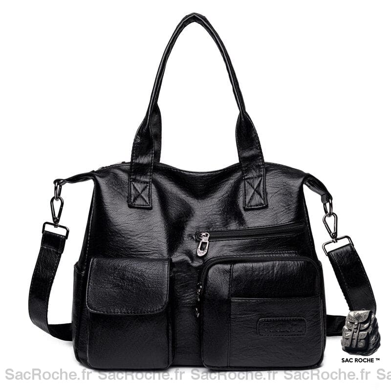 Sac Main Multi-Poches Petit Noir À Main Femme