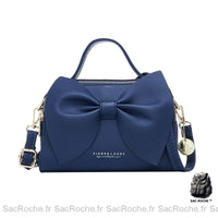Sac main nœud papillon beige - modèle Bleu Navy - Sac Roche ™