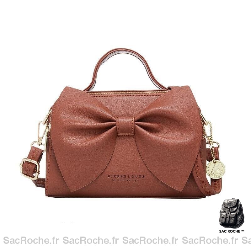 Sac Main Nud Papillon Beige Marron À Main Femme