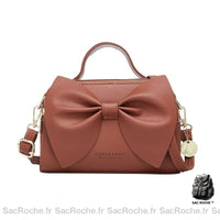 Sac main nœud papillon beige - modèle Marron - Sac Roche ™