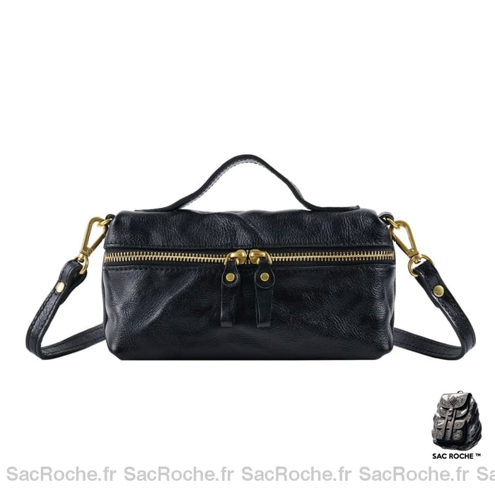 Sac Main Noir Femme Fermeture Éclair À
