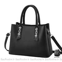 Sac Main Noir Femme Fourre Tout / 28Cm À