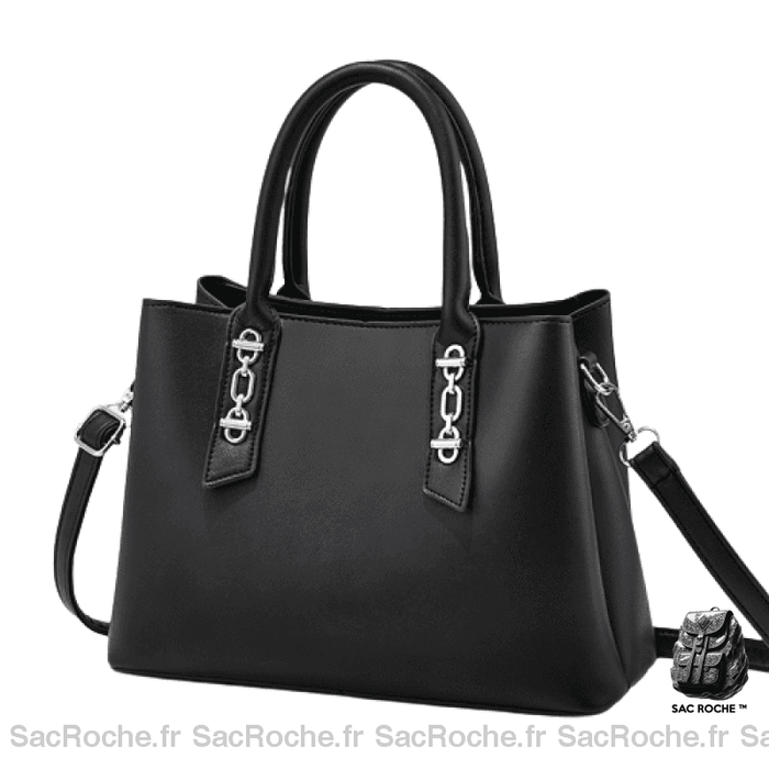 Sac Main Noir Femme Fourre Tout / 28Cm À