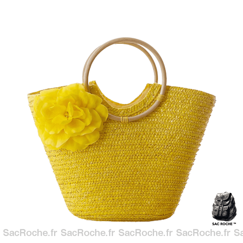 Sac Main Original Femme Jaune À