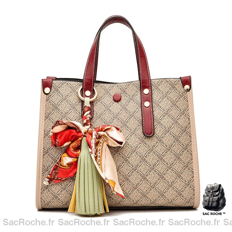 Sac Main Petit Ruban Vin À Main Femme