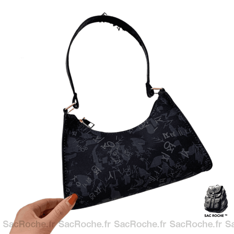 Sac Main Porté Épaule Cuir Femme Noir / 25X17X6.5Cm À