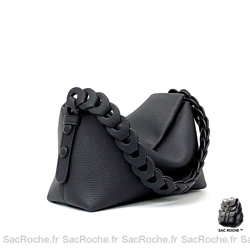 Sac Main Porté Épaule Femme Noir / 24X10X13Cm À