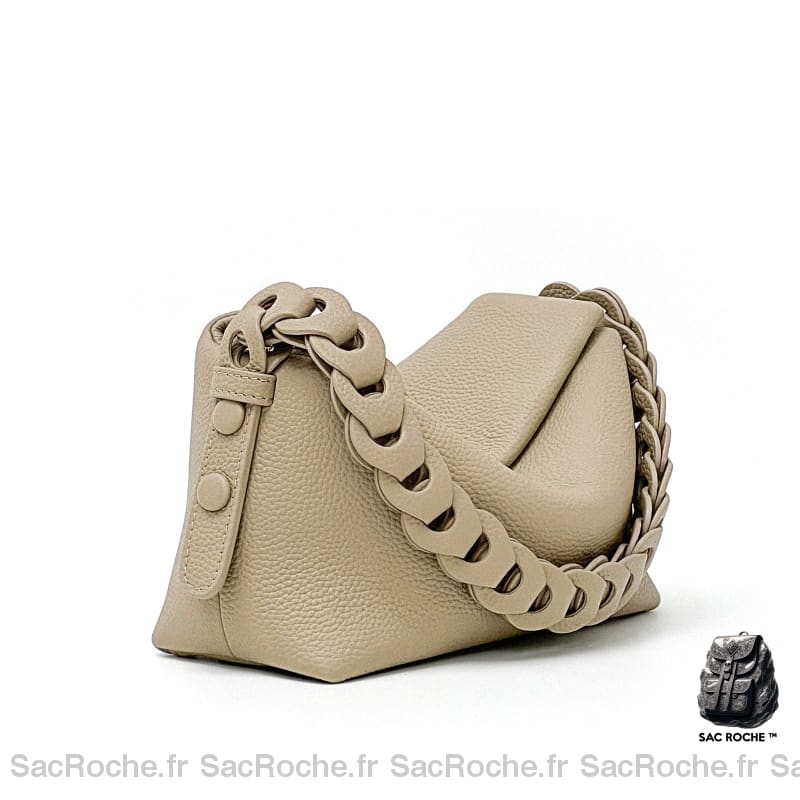 Sac Main Porté Épaule Femme Taupe / 24X10X13Cm À