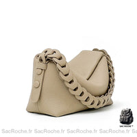 Sac Main Porté Épaule Femme - modèle Taupe / 24x10x13cm - Sac Roche ™