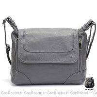 Sac Main Porté Épaule Simili Cuir Gris Sac À Main Femme