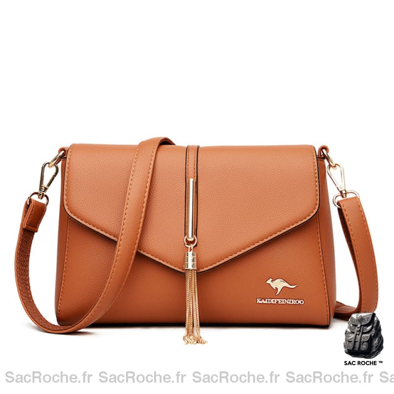 Sac Main Porté Épaule Style Pochette Camel Sac À Main Femme