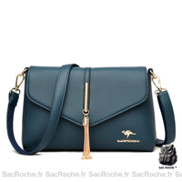 Sac Main Porté Épaule Style Pochette Camel - modèle Bleu - Sac Roche ™