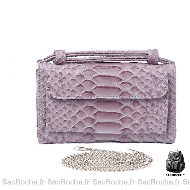 Sac Main Portefeuille Femme Cuir Gris / 18X10Cm À