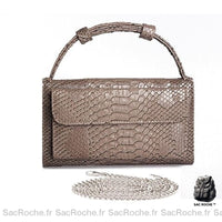 Sac Main Portefeuille Femme Cuir - modèle Kaki / 18x10cm - Sac Roche ™