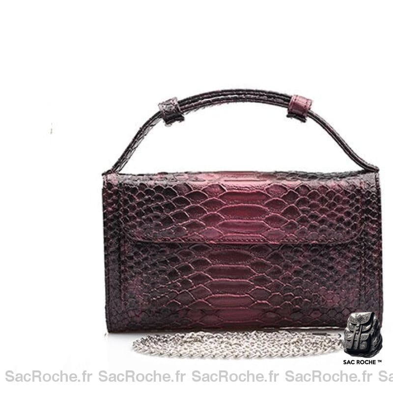 Sac Main Portefeuille Femme Cuir Violet / 18X10Cm À