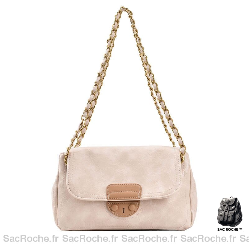 Sac Main Rectangulaire Femme Rouge Beige / 25X8X16Cm À