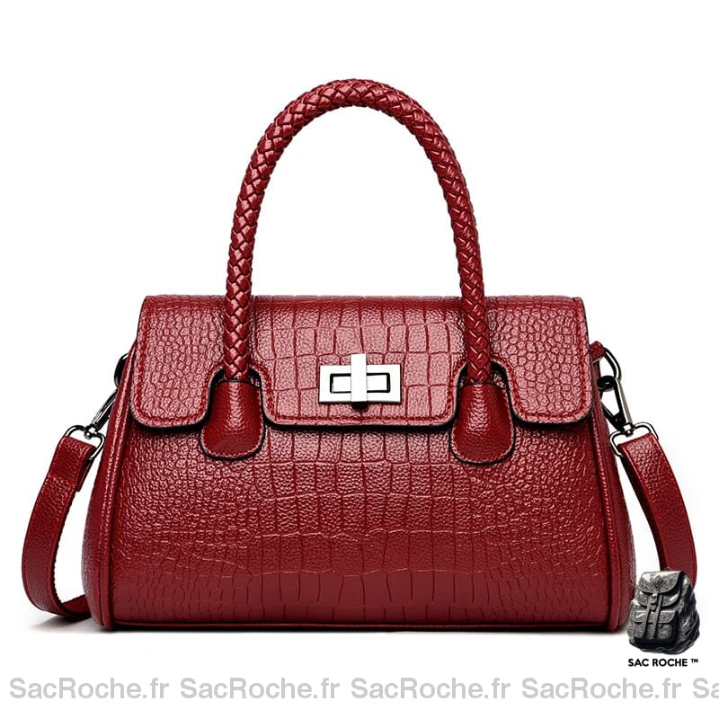 Sac Main Rigide Femme Rouge À