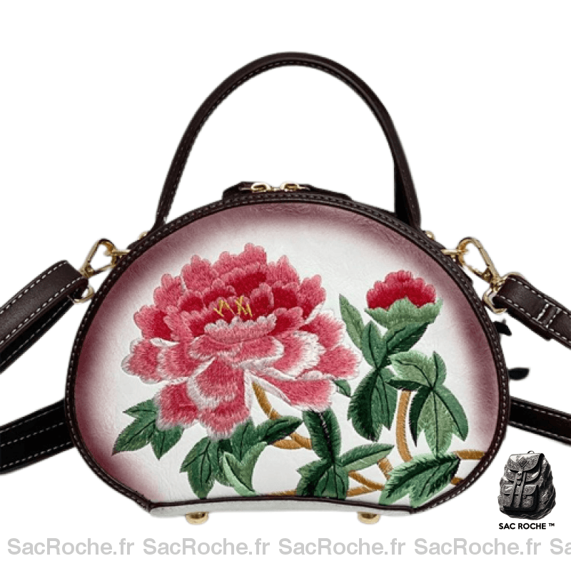 Sac Main Rond Femme Blanc À