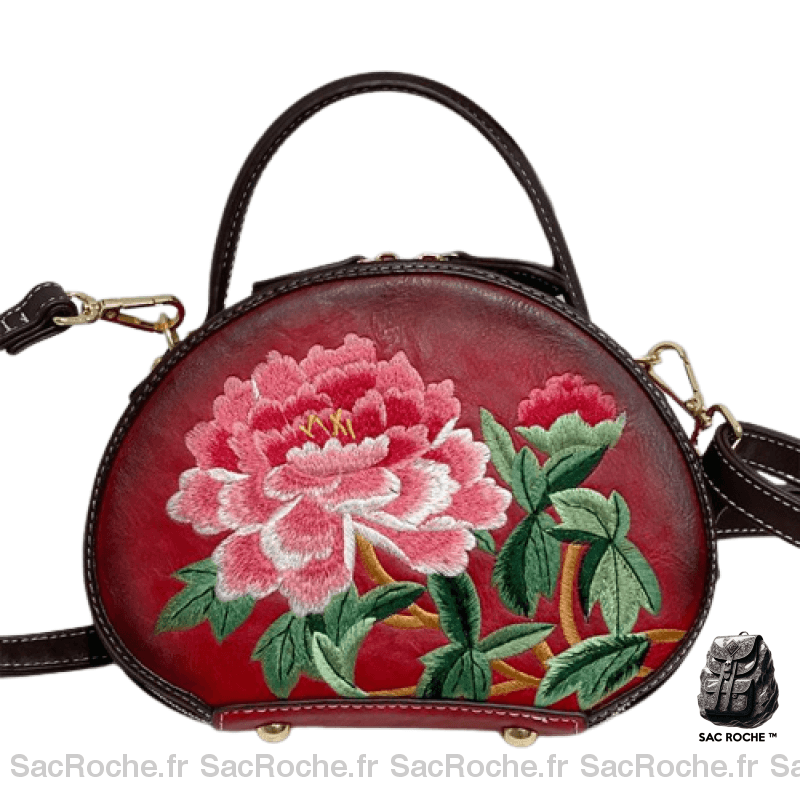 Sac Main Rond Femme Rouge À