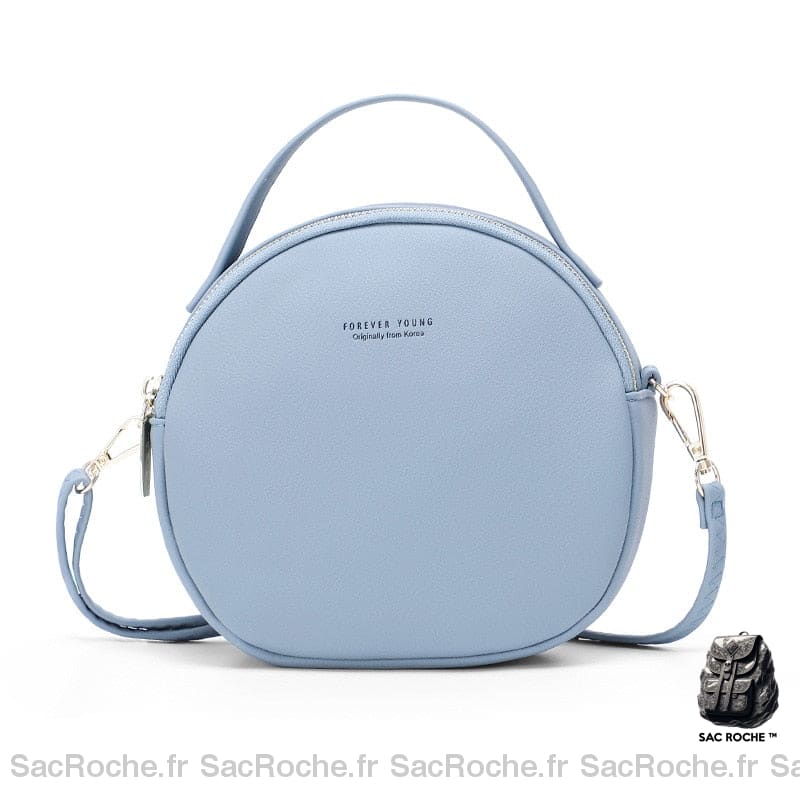 Sac Main Rond Pastel Bleu Petit Sac À