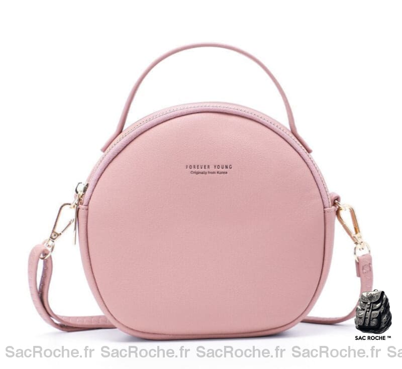 Sac Main Rond Pastel Rose Petit Sac À