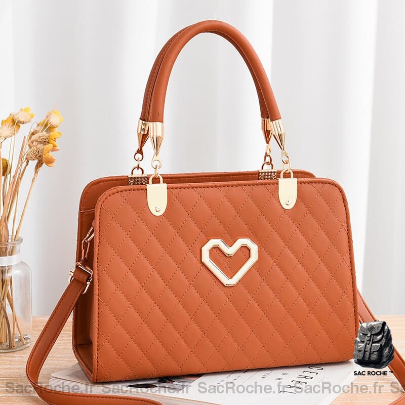 Sac Main Saint-Valentin Petit Orange À Main Femme
