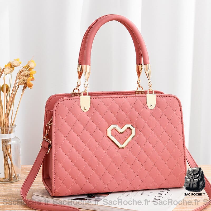 Sac Main Saint-Valentin Petit Rose À Main Femme