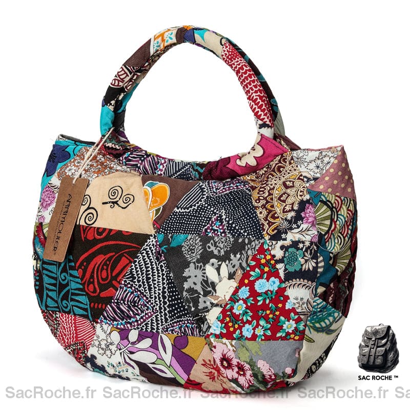 Sac Main Tissu Patchwork Bohème Sac À Main Femme