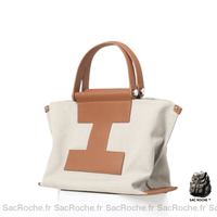 Sac Main Toile Cuir Femme - Sac Roche ™