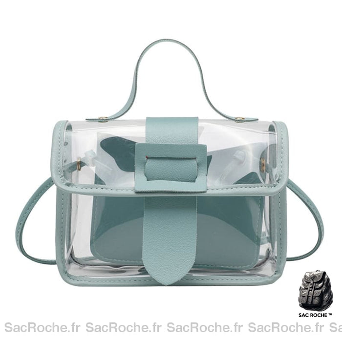 Sac Main Transparent Petit. Bleu Petit Sac À