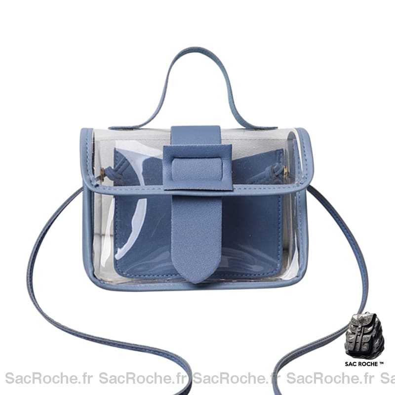 Sac Main Transparent Petit. Bleu Foncé Petit Sac À