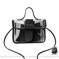 Sac main transparent petit. - modèle Noir - Sac Roche ™