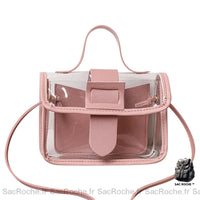 Sac main transparent petit. - modèle Rose - Sac Roche ™
