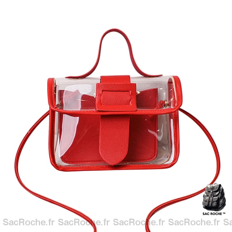 Sac Main Transparent Petit. Rouge Petit Sac À
