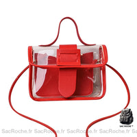 Sac main transparent petit. - modèle Rouge - Sac Roche ™