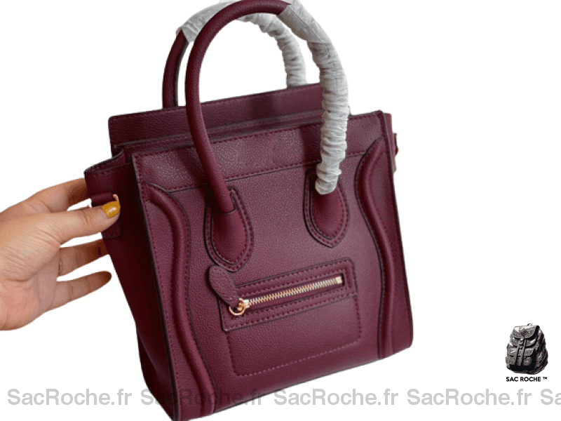 Sac Main Travail Femme Elégant Bordeaux / 30 X 20 10Cm À