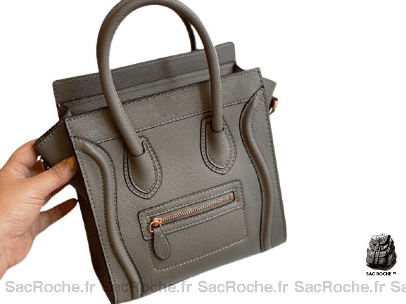 Sac Main Travail Femme Elégant Gris / 30 X 20 10Cm À