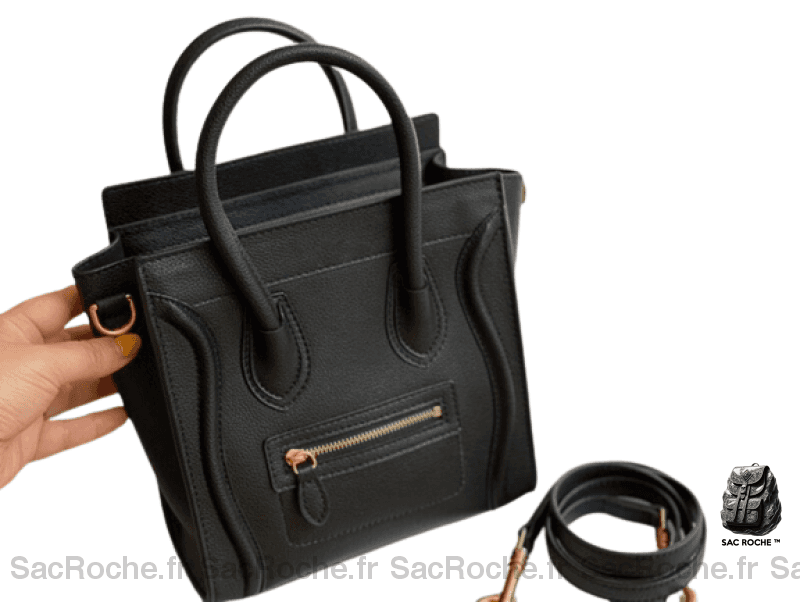 Sac Main Travail Femme Elégant Noir / 30 X 20 10Cm À