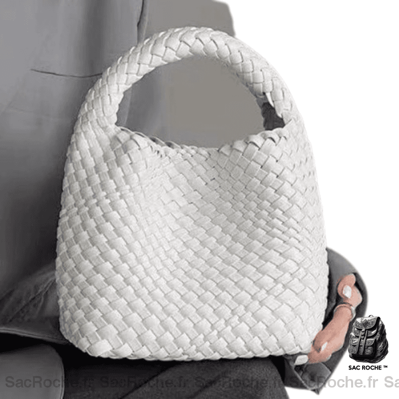 Sac Main Vegan Femme Blanc / 23X11X23Cm À