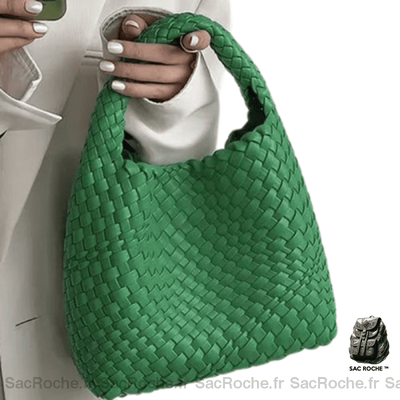 Sac Main Vegan Femme Vert / 23X11X23Cm À