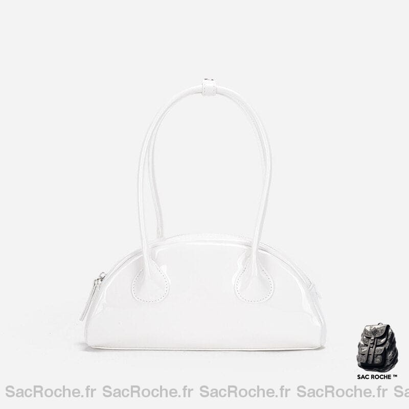 Sac Main Verni Femme Rose Blanc / 27X13X9Cm À